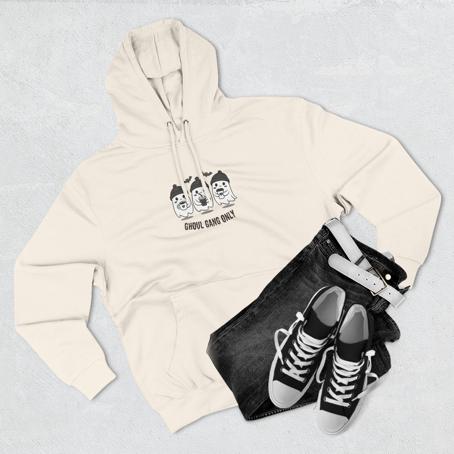 Ghoul Gang Only – Three-Panel Fleece Hoodie | Cozy Halloween Ghost Pullover, Women's Hoodie