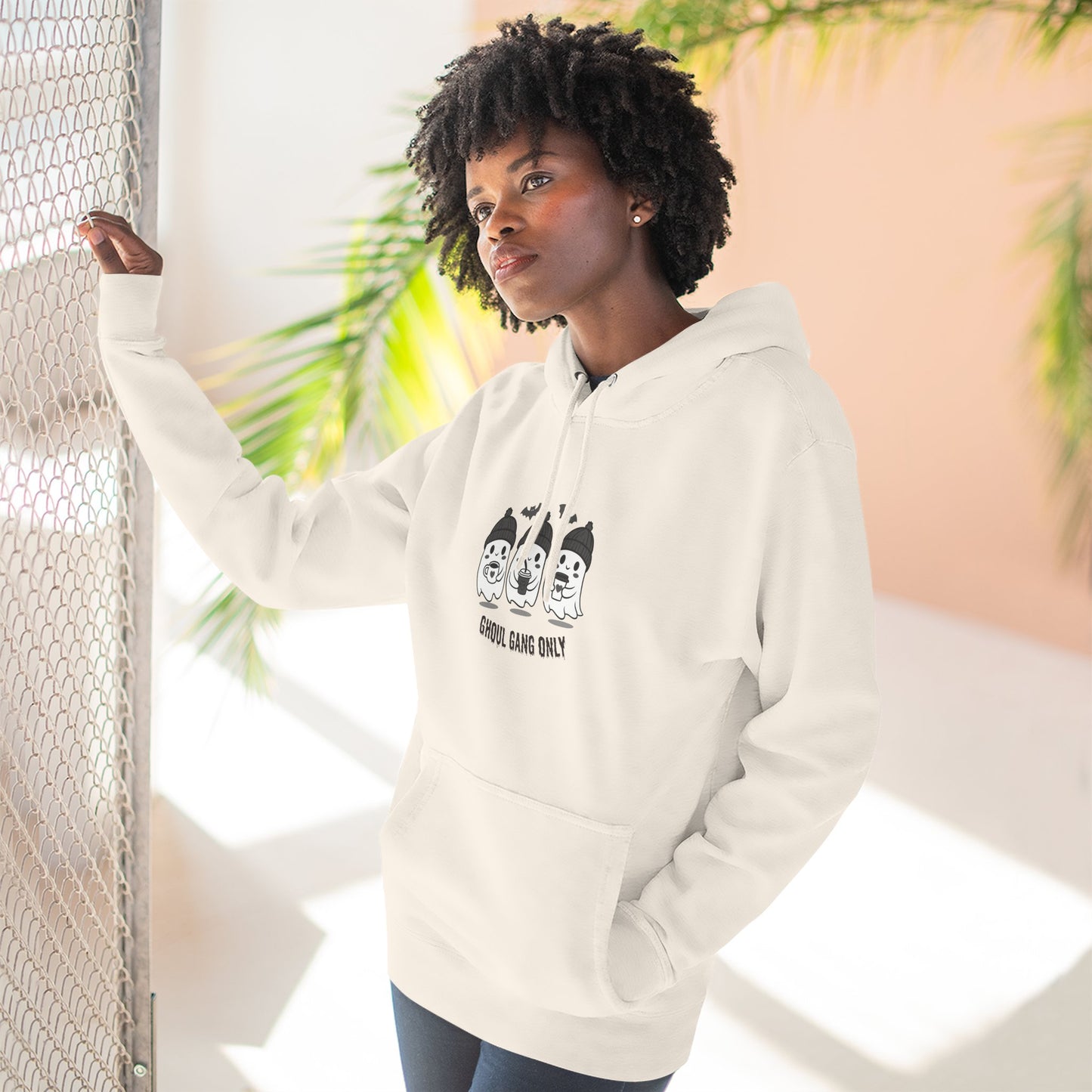 Ghoul Gang Only – Three-Panel Fleece Hoodie | Cozy Halloween Ghost Pullover, Women's Hoodie