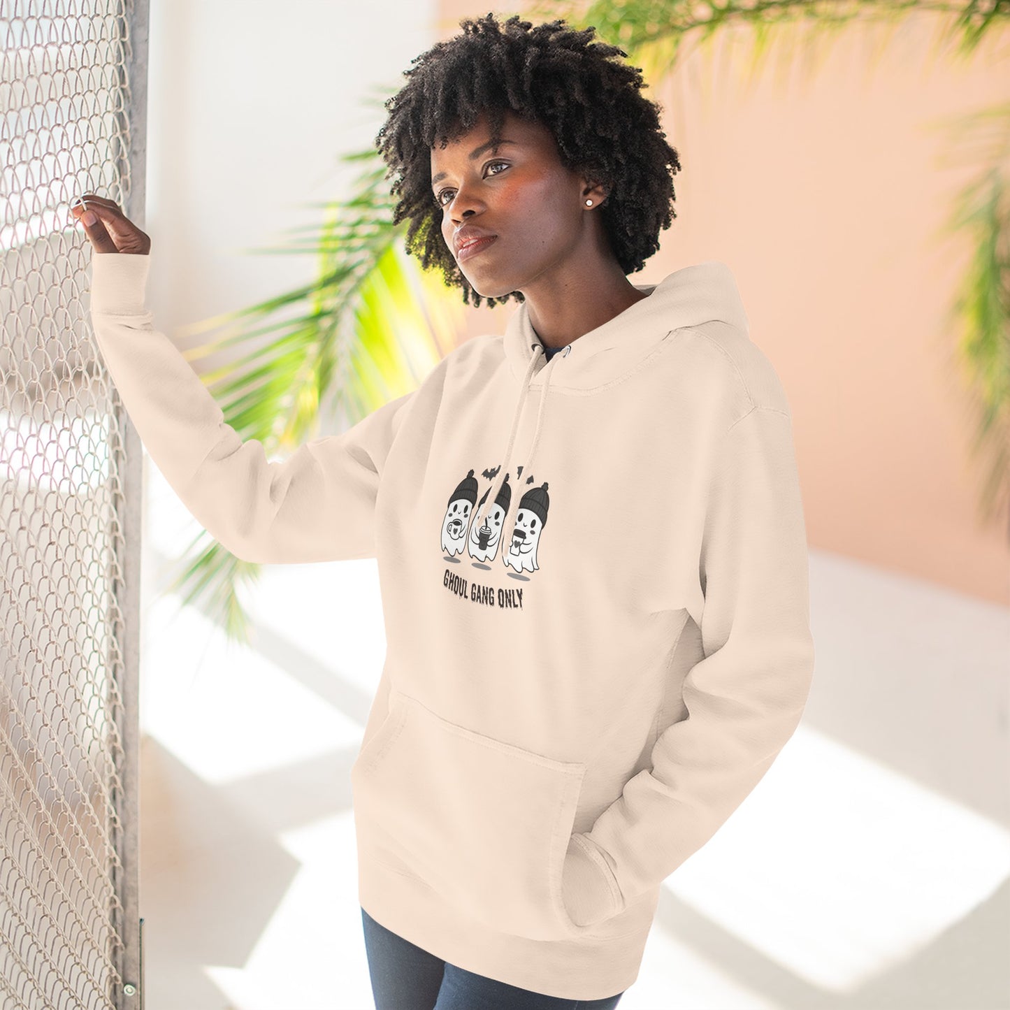 Ghoul Gang Only – Three-Panel Fleece Hoodie | Cozy Halloween Ghost Pullover, Women's Hoodie