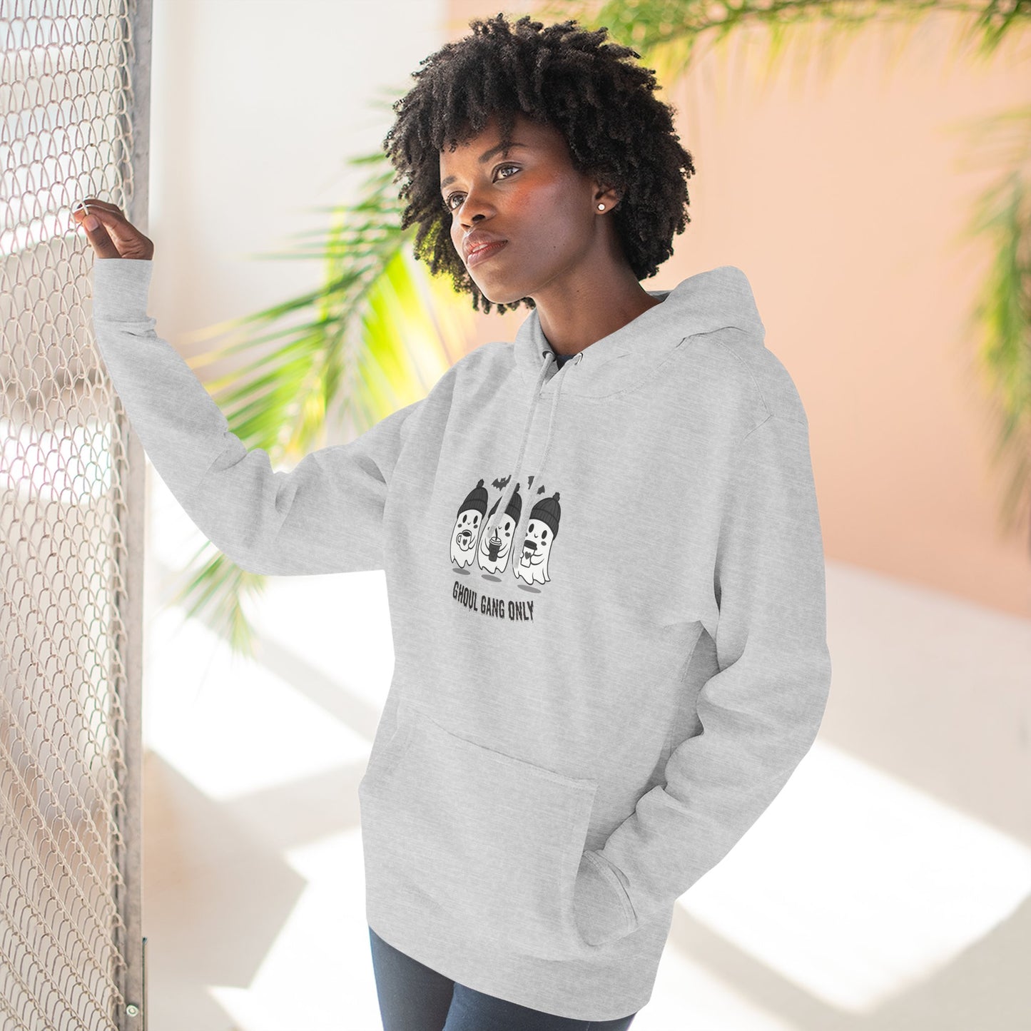 Ghoul Gang Only – Three-Panel Fleece Hoodie | Cozy Halloween Ghost Pullover, Women's Hoodie