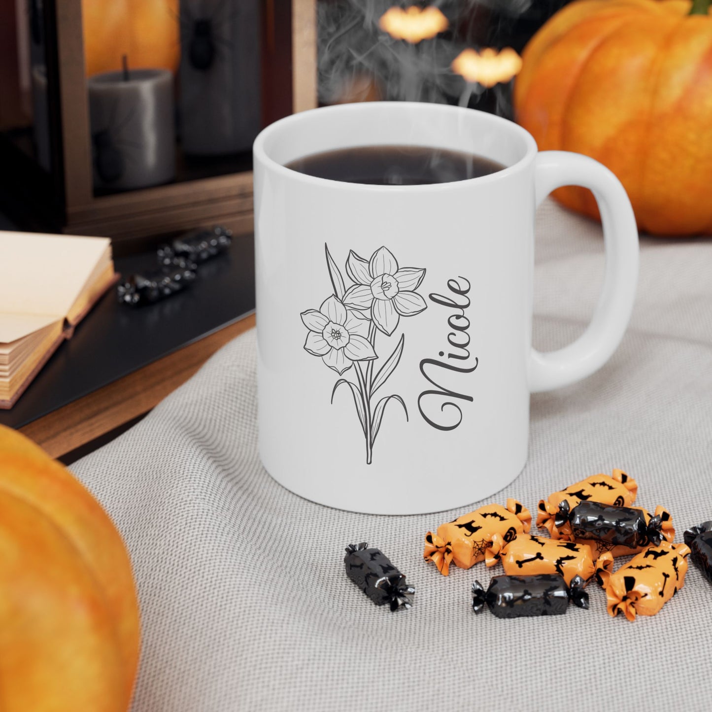 Personalized Birth Flower Mug – Custom Floral Coffee Cup | Gift for Mom, Daughter, Best Friend | Unique Birthday or Friendship Gift
