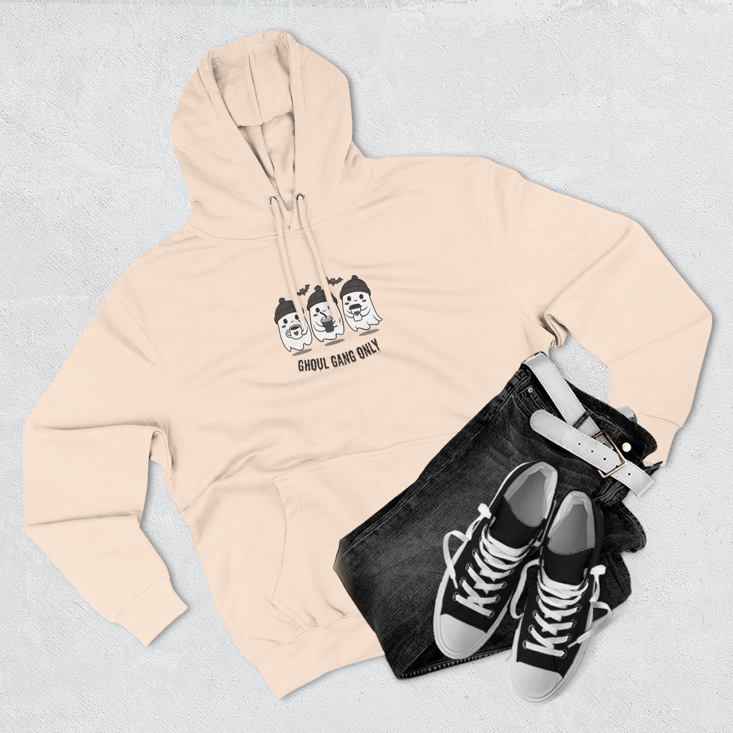Ghoul Gang Only – Three-Panel Fleece Hoodie | Cozy Halloween Ghost Pullover, Women's Hoodie