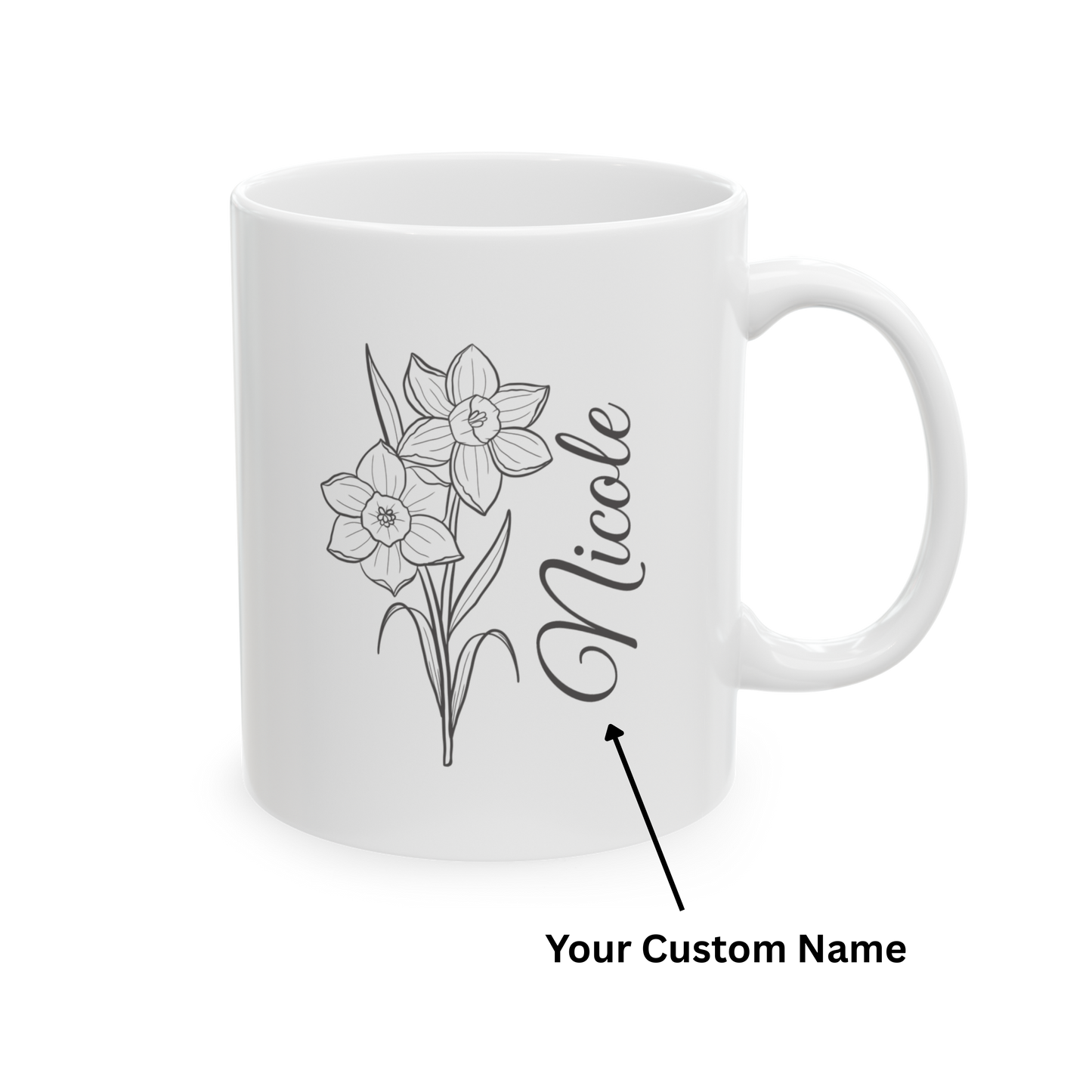 Personalized Birth Flower Mug – Custom Floral Coffee Cup | Gift for Mom, Daughter, Best Friend | Unique Birthday or Friendship Gift