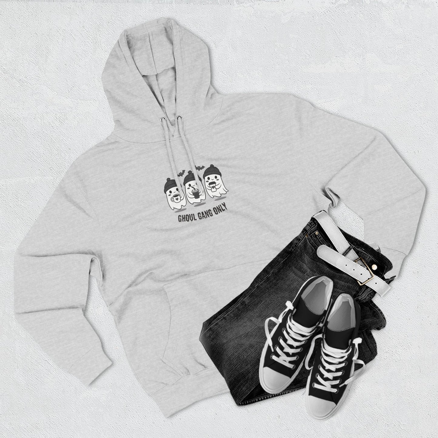 Ghoul Gang Only – Three-Panel Fleece Hoodie | Cozy Halloween Ghost Pullover, Women's Hoodie