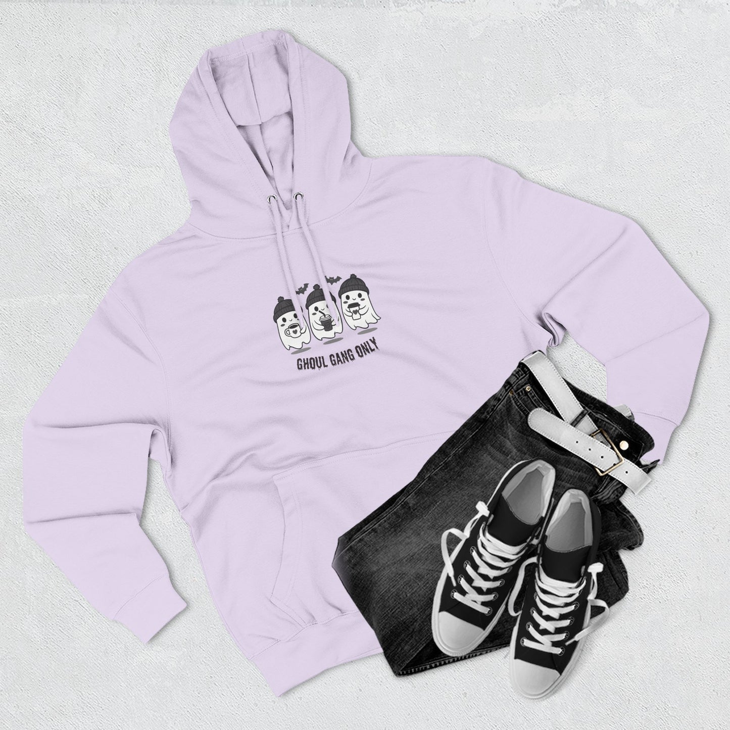 Ghoul Gang Only – Three-Panel Fleece Hoodie | Cozy Halloween Ghost Pullover, Women's Hoodie
