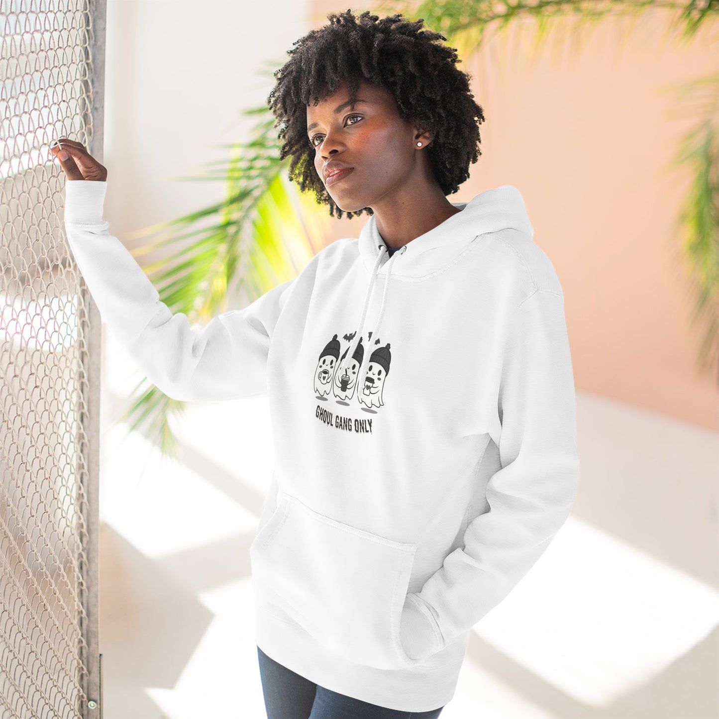 Ghoul Gang Only – Three-Panel Fleece Hoodie | Cozy Halloween Ghost Pullover, Women's Hoodie