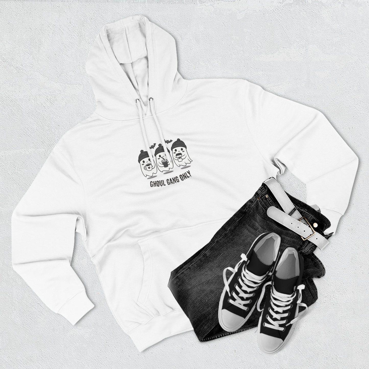 Ghoul Gang Only – Three-Panel Fleece Hoodie | Cozy Halloween Ghost Pullover, Women's Hoodie