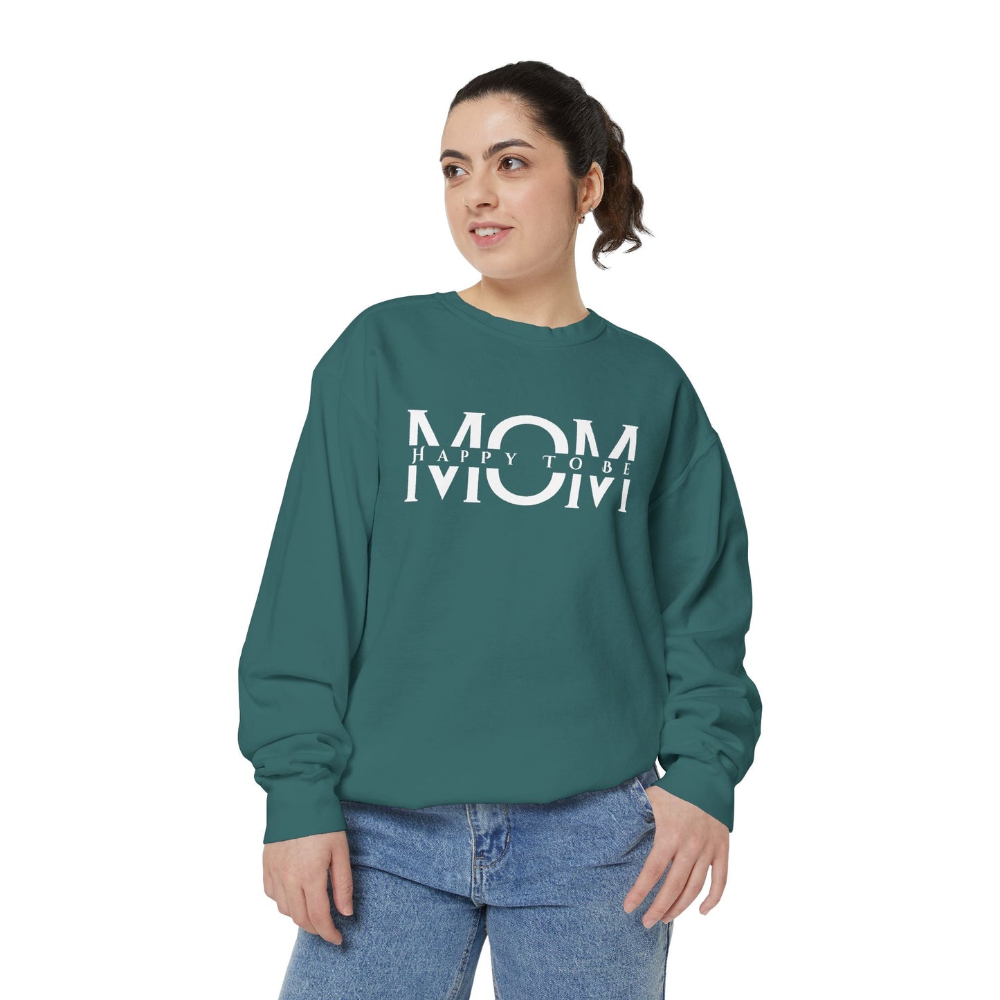 Happy To Be Mom Sweatshirt – Cozy Cotton Blend, Relaxed Fit, Perfect Gift for Moms