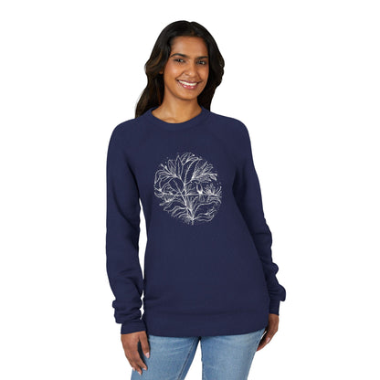 Wildflower Hummingbird Women's Sweatshirt – Floral Nature Lover Sweater, Botanical Bird Top, Gift for Mom