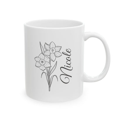 Personalized Birth Flower Mug – Custom Floral Coffee Cup | Gift for Mom, Daughter, Best Friend | Unique Birthday or Friendship Gift