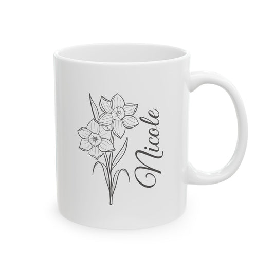 Personalized Birth Flower Mug – Custom Floral Coffee Cup | Gift for Mom, Daughter, Best Friend | Unique Birthday or Friendship Gift